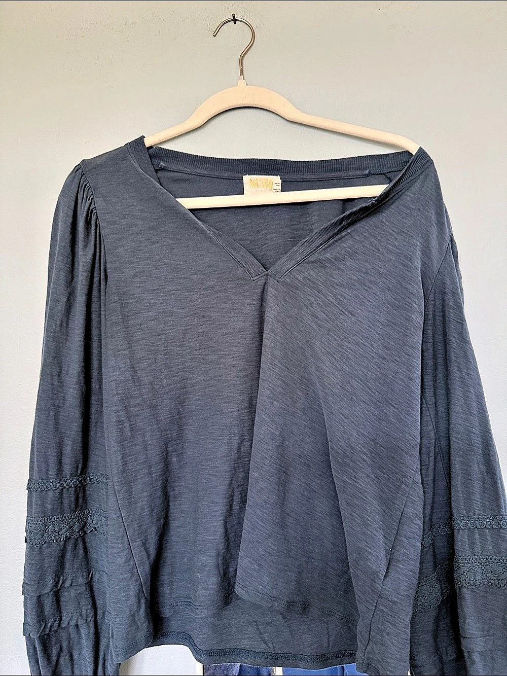 Nation LTD Gray Pima Cotton Blouse Like New